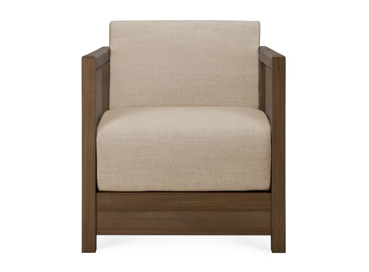 Front Bijzetzetel Teak Roan Wild Brown Lounge Chair Flax 10831 Ethnicraft