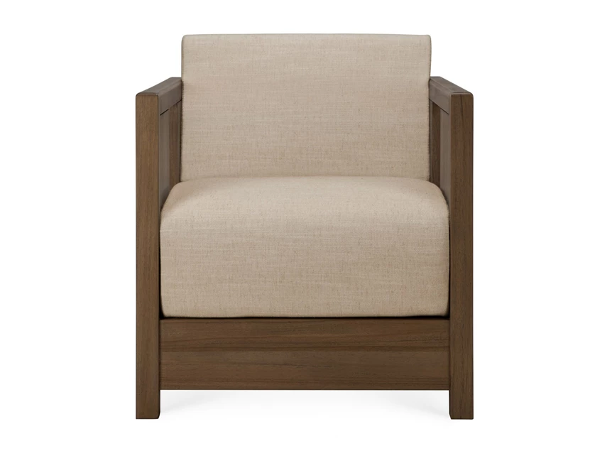 Front Bijzetzetel Teak Roan Wild Brown Lounge Chair Flax 10831 Ethnicraft