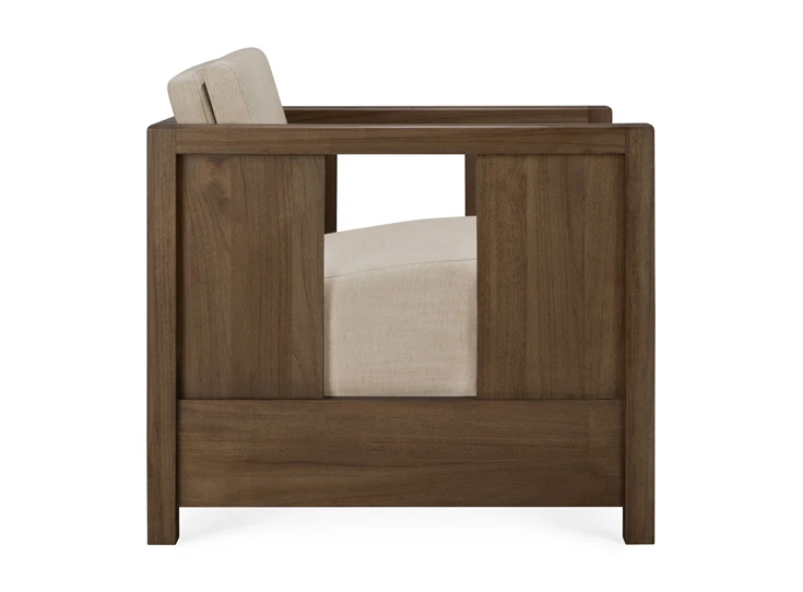 Zijkant Bijzetzetel Teak Roan Wild Brown Lounge Chair Flax 10831 Ethnicraft