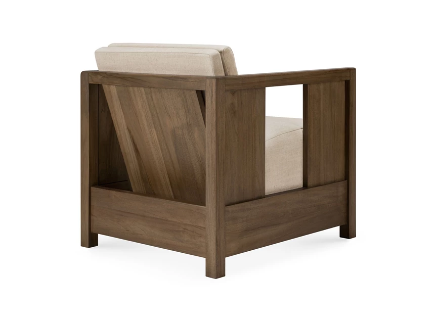 Achterkant Bijzetzetel Teak Roan Wild Brown Lounge Chair Flax 10831 Ethnicraft