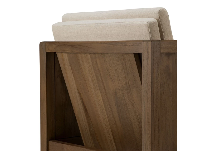 Rug Bijzetzetel Teak Roan Wild Brown Lounge Chair Flax 10831 Ethnicraft