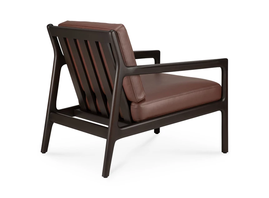 Achterkant Bijzetzetel Mahogany Jack Dark Brown Lounge Chair Burgundy Leather 35106 Ethnicraft