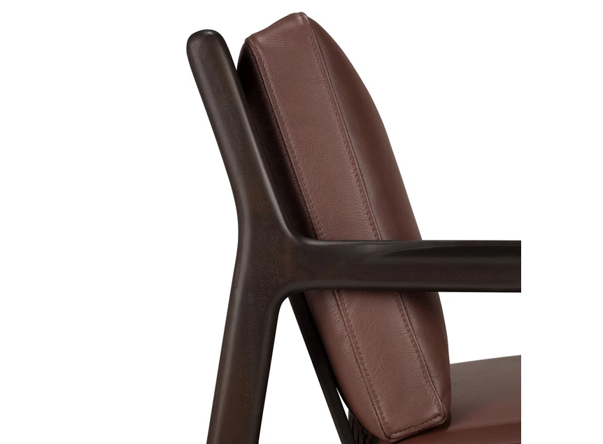 Zijde Bijzetzetel Mahogany Jack Dark Brown Lounge Chair Burgundy Leather 35106 Ethnicraft