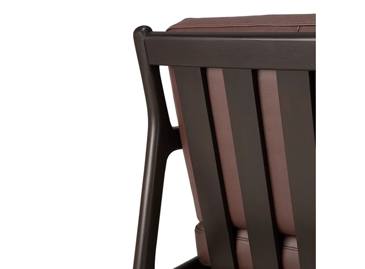 Rug Bijzetzetel Mahogany Jack Dark Brown Lounge Chair Burgundy Leather 35106 Ethnicraft
