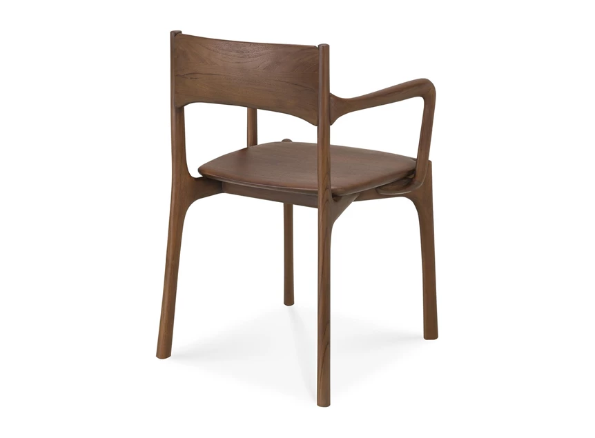 Achterkant Armstoel Teak Pi Brown Dining Chair With Amrs 11549 Ethnicraft