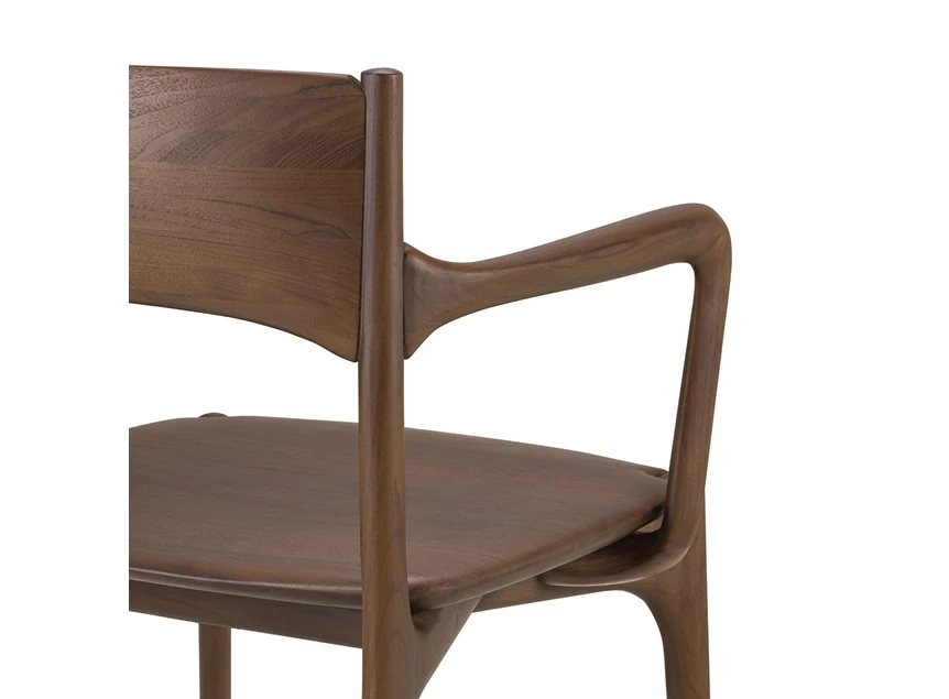 Armleuning Armstoel Teak Pi Brown Dining Chair With Amrs 11549 Ethnicraft