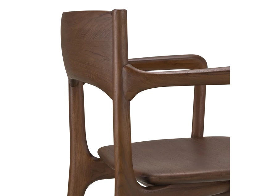 Zijde Armstoel Teak Pi Brown Dining Chair With Amrs 11549 Ethnicraft