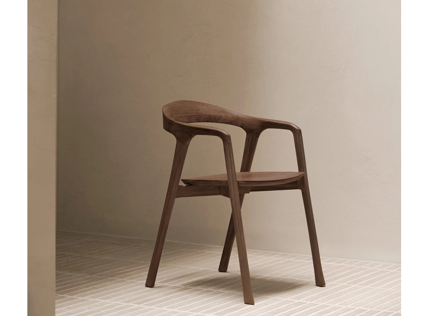 Met achtergrond Armstoel Teak Bok Brown Dining Chair With Arms 10683 Ethnicraft