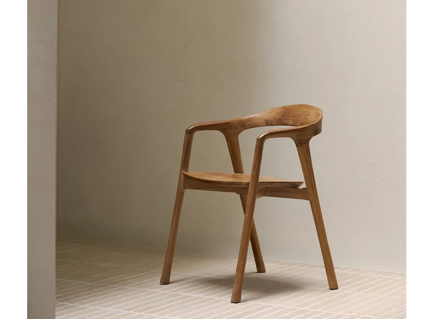 Met achtergrond Armstoel Teak Bok Dining Chair With Arms 10163 Ethnicraft