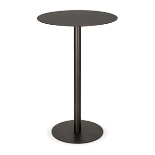 Bartafel Blend Round Bar Table Metal Top Dark Bronze Base Dark Bronze 60123 Ethnicraft