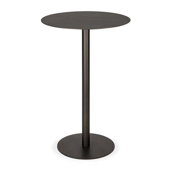 Bartafel Blend Round Bar Table Metal Top Dark Bronze Base Dark Bronze 60123 Ethnicraft