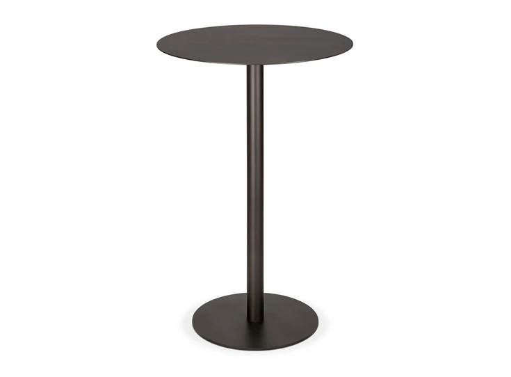 Bartafel Blend Round Bar Table Metal Top Dark Bronze Base Dark Bronze 60123 Ethnicraft