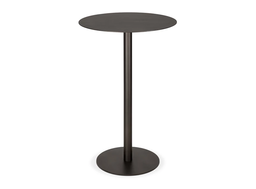 Bartafel Blend Round Bar Table Metal Top Dark Bronze Base Dark Bronze 60123 Ethnicraft