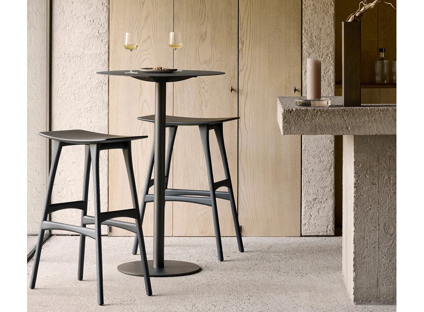 Sfeerfoto Bartafel Blend Round Bar Table Metal Top Dark Bronze Base Dark Bronze 60123 Ethnicraft