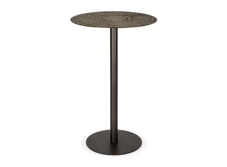 Bartafel Blend Round Bar Table Top Minerals Ray Whisky Base Dark Bronze 25937 Ethnicraft