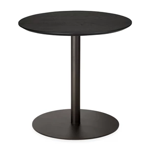 Low Dining Blend Lounge Bar Table Top Black Oak Base Dark Bronze 51956 Ethnicraft