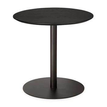 Low Dining Blend Lounge Bar Table Top Black Oak Base Dark Bronze 51956 Ethnicraft