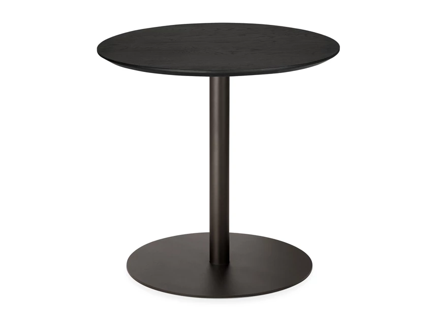 Low Dining Blend Lounge Bar Table Top Black Oak Base Dark Bronze 51956 Ethnicraft