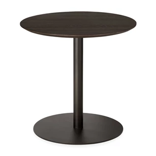 Low Dining Blend Lounge Bar Table Top Brown Oak Base Dark Bronze 51955 Ethnicraft