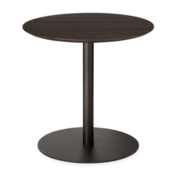 Low Dining Blend Lounge Bar Table Top Brown Oak Base Dark Bronze 51955 Ethnicraft
