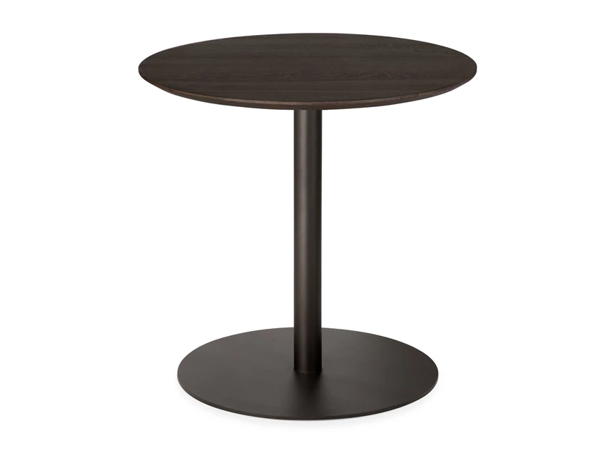 Low Dining Blend Lounge Bar Table Top Brown Oak Base Dark Bronze 51955 Ethnicraft