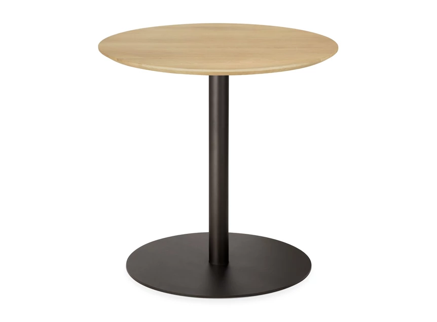 Low Dining Blend Lounge Bar Table Top Oak Base Dark Bronze 51954 Ethnicraft