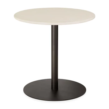 Low Dining Blend Round Lounge Table Top Microcement Off White Base Dark Bronze 26518 Ethnicraft