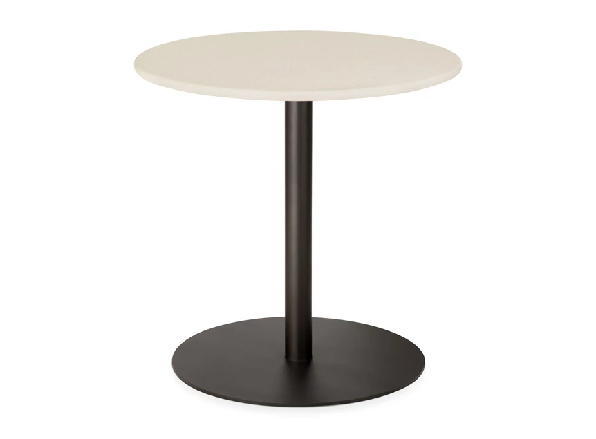 Low Dining Blend Round Lounge Table Top Microcement Off White Base Dark Bronze 26518 Ethnicraft