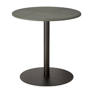 Low Dining Blend Round Lounge Table Top Leather Muschio Base Dark Bronze 21578 Ethnicraft
