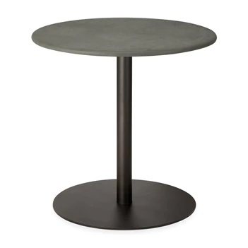 Low Dining Blend Round Lounge Table Top Leather Muschio Base Dark Bronze 21578 Ethnicraft