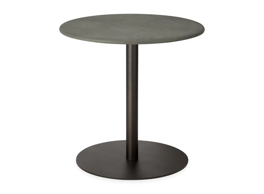 Low Dining Blend Round Lounge Table Top Leather Muschio Base Dark Bronze 21578 Ethnicraft