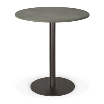 Eettafel Blend Round Dining Table Top Leather Muschio Base Dark Bronze 21575 Ethnicraft