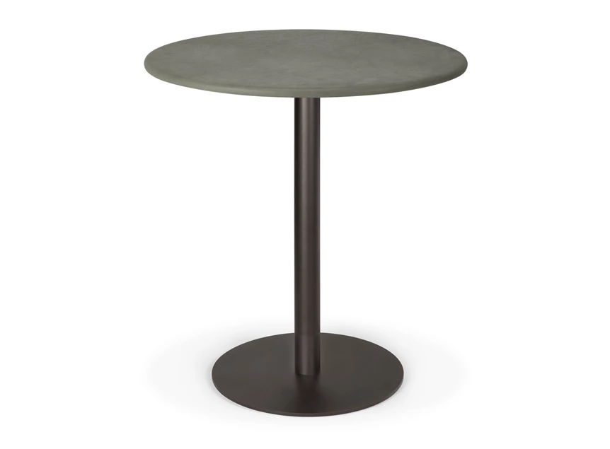 Eettafel Blend Round Dining Table Top Leather Muschio Base Dark Bronze 21575 Ethnicraft