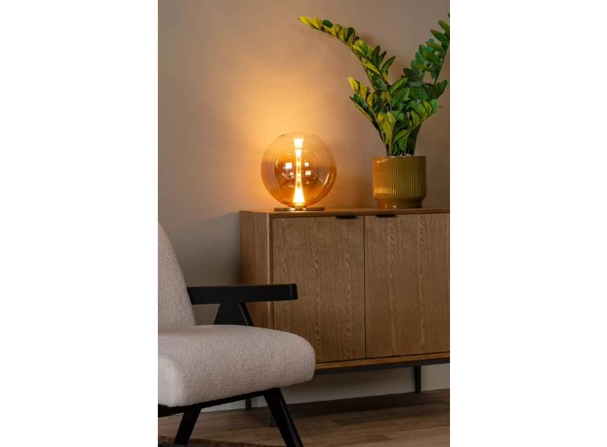 Gisela tafellamp 30cm amber led dimb sfeerfoto twee