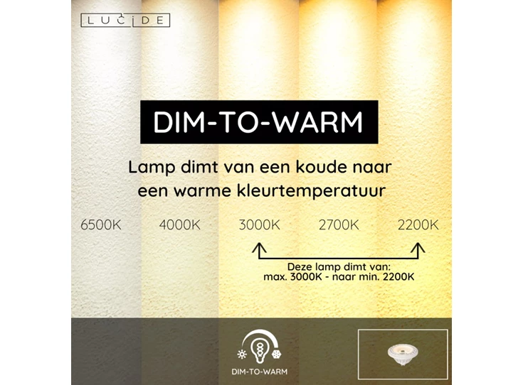 Led lamp ES111 11cm led dim to warm info