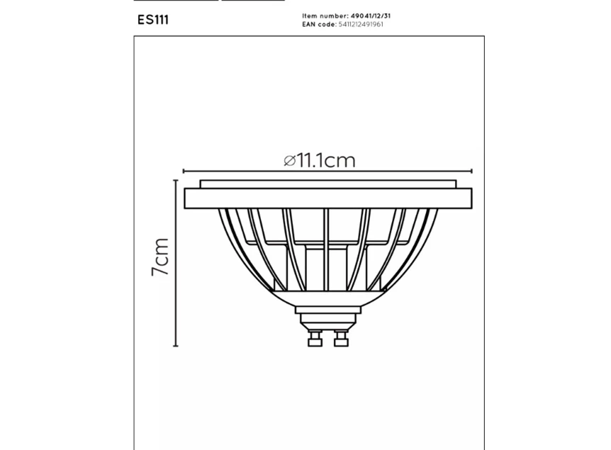 Led lamp ES111 11cm led dim to warm afmeting
