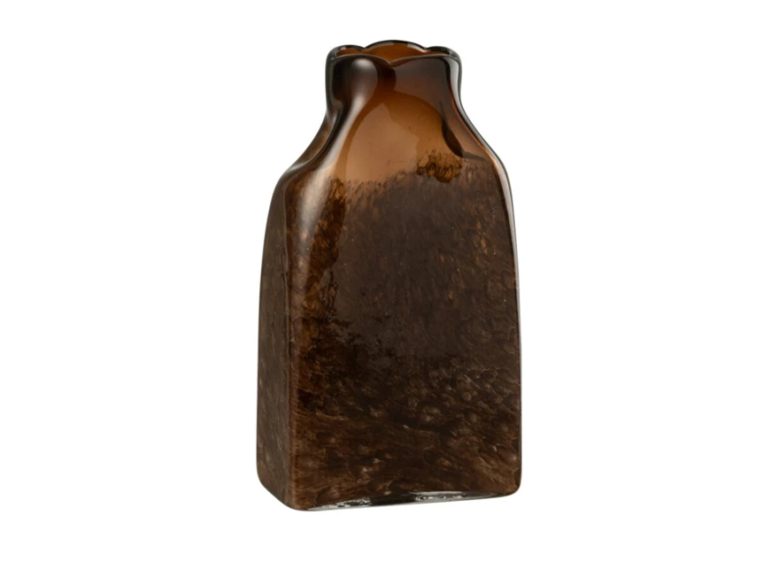 vaas rechthoek glas donkerbruin L