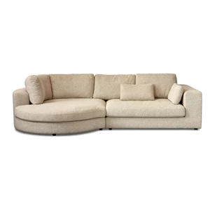 Salon Ferry divan rond li en 2-zit rond re stof greige beige Easy Sofa ES Group