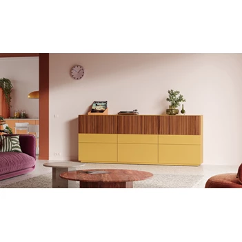 Dressoir Capri Nova opstelling 795-A matte lak Beach fineer hout palissander Coesel