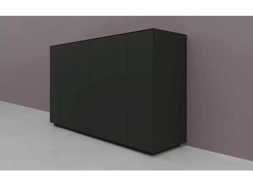 Zijkant Hoge dressoir Prisma opstelling 840 matte lak carbon Coesel