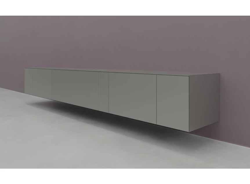 Zijkant Tv-kast Prisma opstelling 790-audio hangend matte lak zilver Coesel