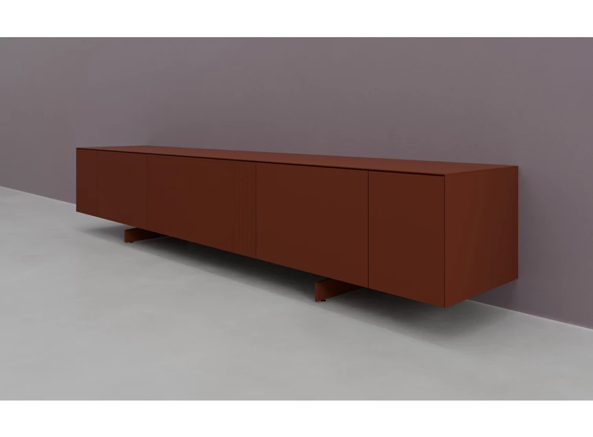 Zijkant Tv-kast Prisma opstelling 760-audio hangend matte lak terra Coesel