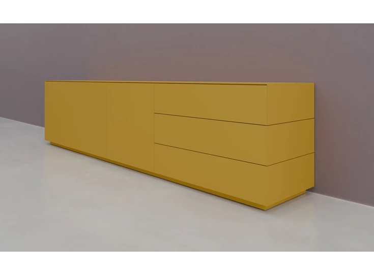 Zijkant Dressoir Prisma opstelling 740 matte lak beach Coesel