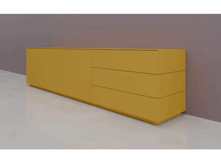 Zijkant Dressoir Prisma opstelling 740 matte lak beach Coesel