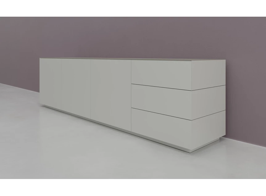 Zijkant Dressoir Prisma opstelling 740 matte lak wit Coesel