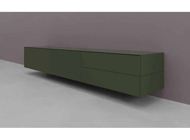 Zijkant Tv-kast Prisma opstelling 650-audio hangend matte lak moss Coesel