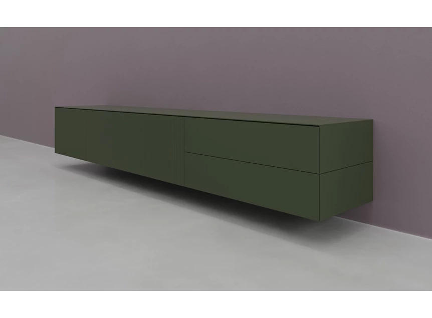 Zijkant Tv-kast Prisma opstelling 650-audio hangend matte lak moss Coesel