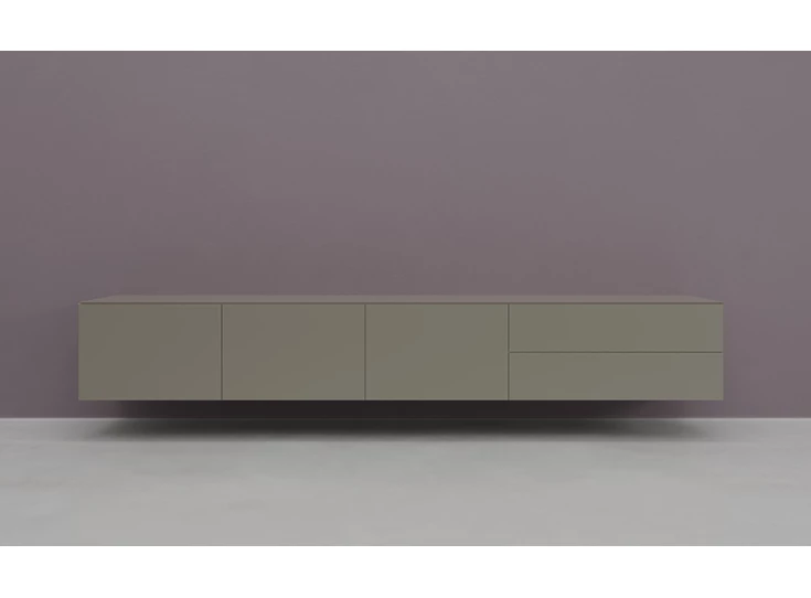 Tv-kast Prisma opstelling 640 hangend matte lak platina Coesel