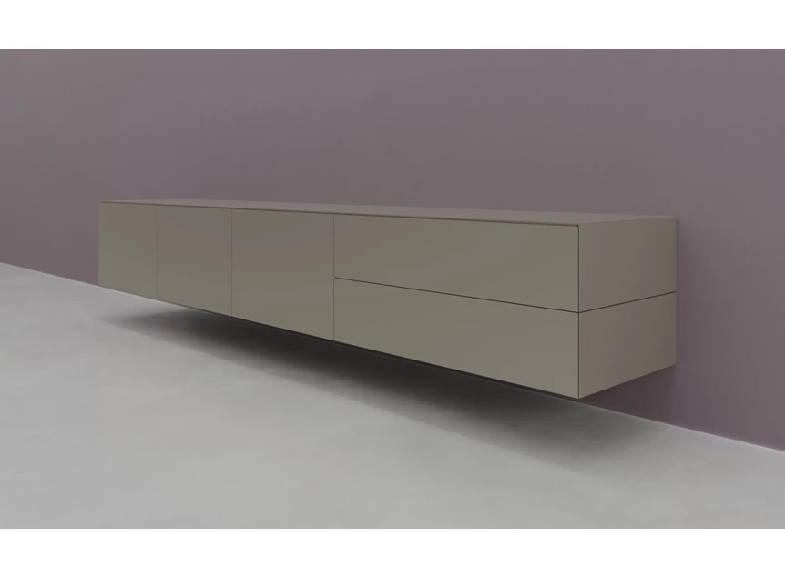 Zijkant Tv-kast Prisma opstelling 640 hangend matte lak platina Coesel