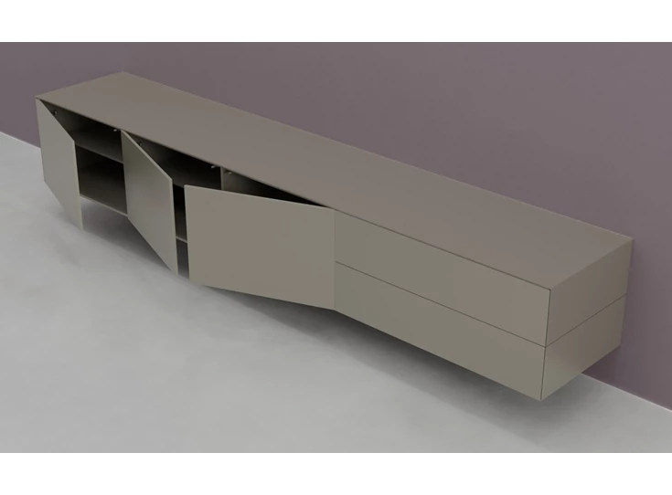 Open Tv-kast Prisma opstelling 640 hangend matte lak platina Coesel